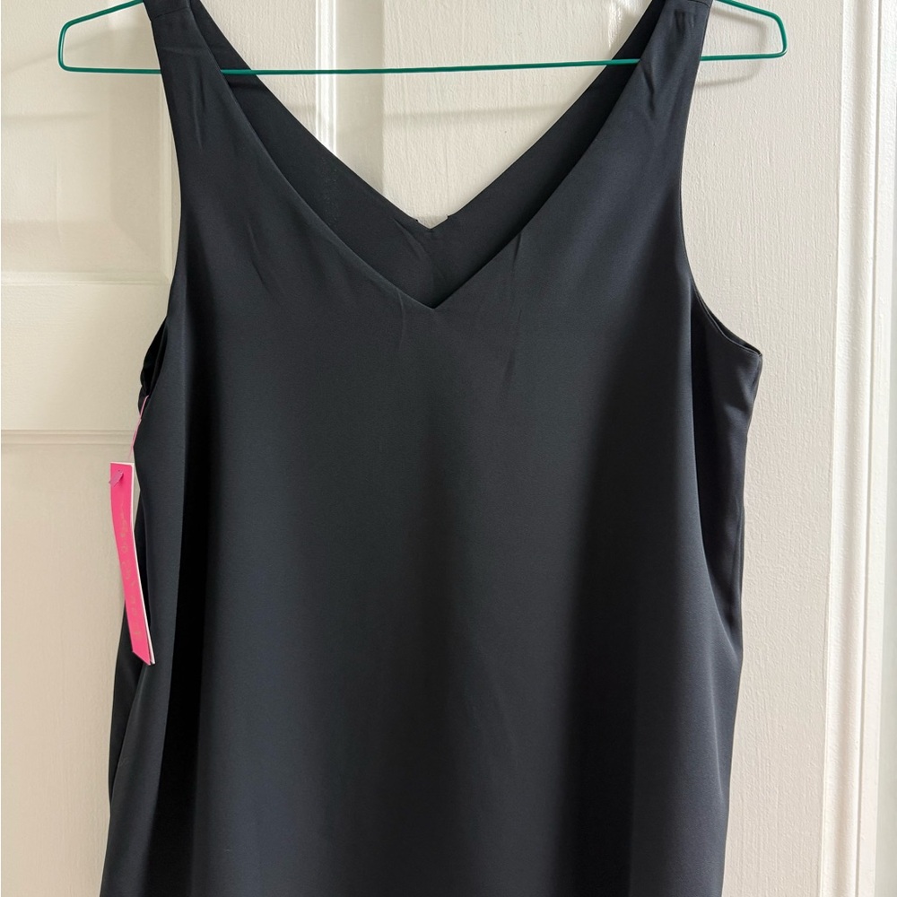 Lilly Pulitzer Black V-Neck Tank Top